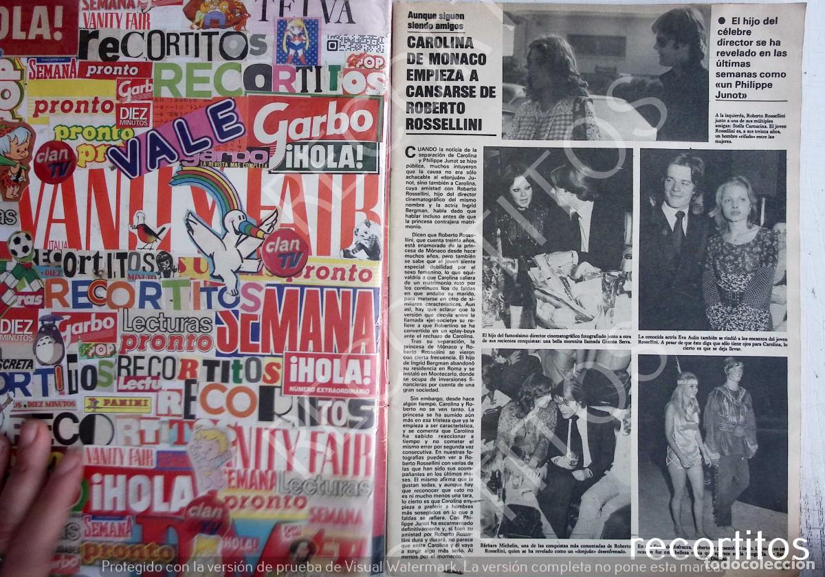 Sammeln von Zeitschriften und Zeitungen: carolina monaco philippe junot roberto rossellini
