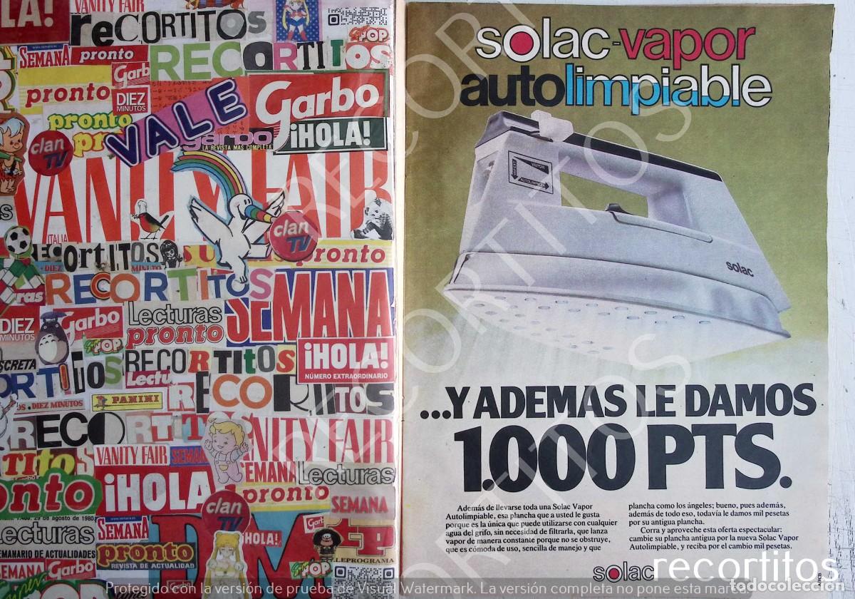 Sammeln von Zeitschriften und Zeitungen: plancha solac vapor anuncio publicidad