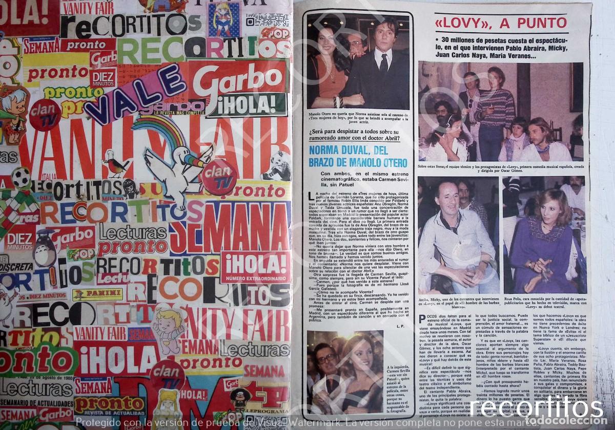 Sammeln von Zeitschriften und Zeitungen: norma duval micky rosa pe&ntilde;a pablo abraira juan carlos naya maria veranes