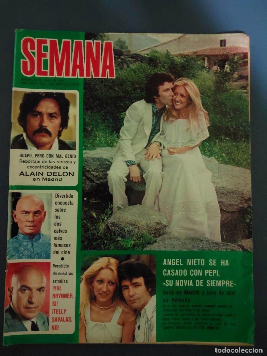 Coleccionismo de Revistas y Peri&oacute;dicos: Revista Semana N&ordm; 1845 A&ntilde;o 1975 Boda Angel Nieto