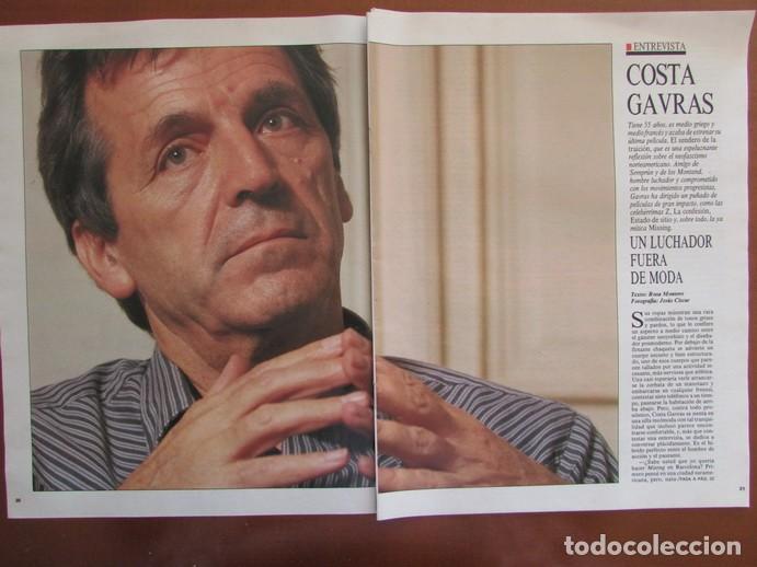Coleccionismo de Revistas y Peri&oacute;dicos: RECORTE REVISTA EL PA&Iacute;S SEMANAL 615 1989 COSTA GAVRAS 6 P&Aacute;GS