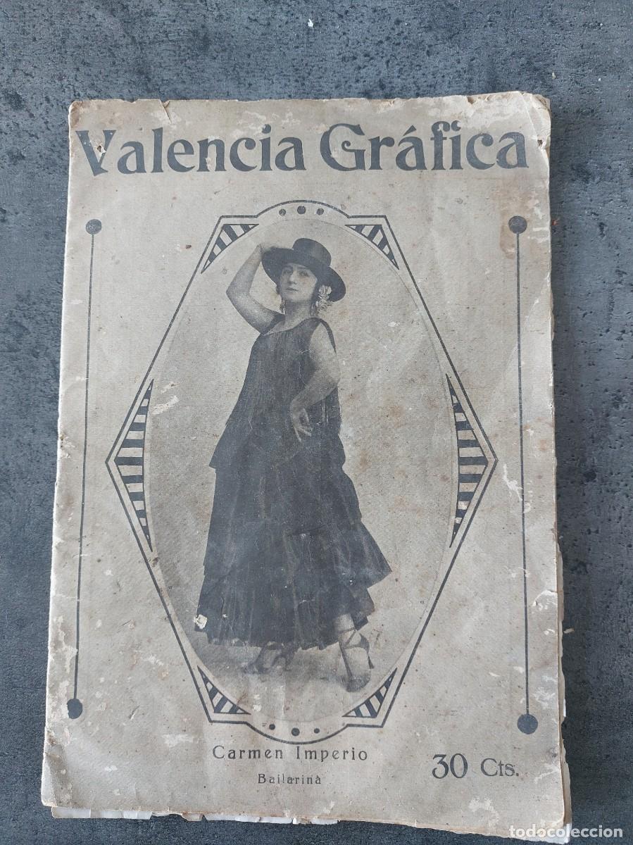 Coleccionismo de Revistas y Peri&oacute;dicos: Valencia Gr&aacute;fica - 1923 - futbol gimn&aacute;stico - Levante - visita monarcas a Roma