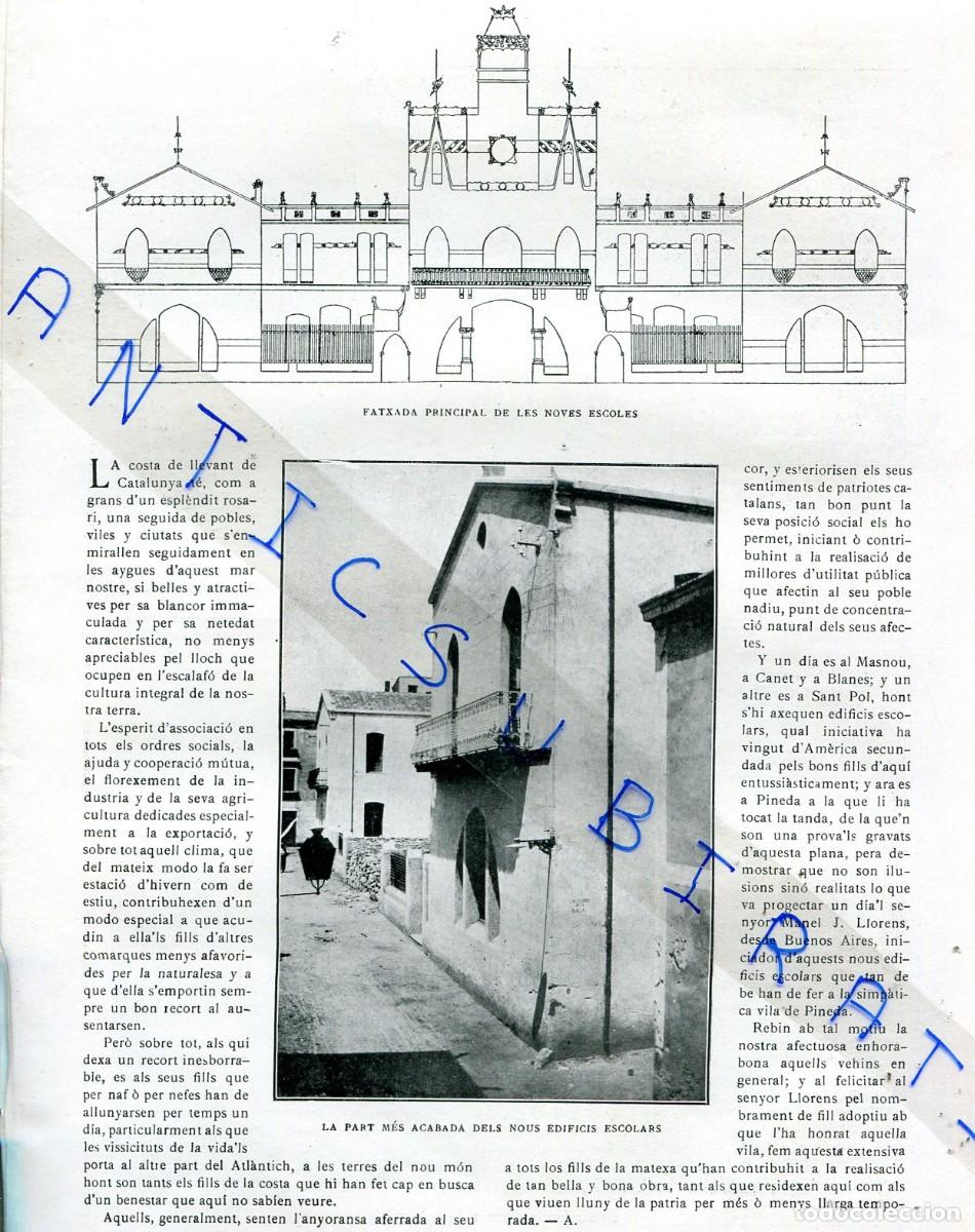 Collezionismo di Riviste e Giornali: REVISTA ANY 1912 PROJECTE DE LES NOVES ESCOLES DE PINEDA TURO DE L'HOME MONTSENY SANT POL DE MAR