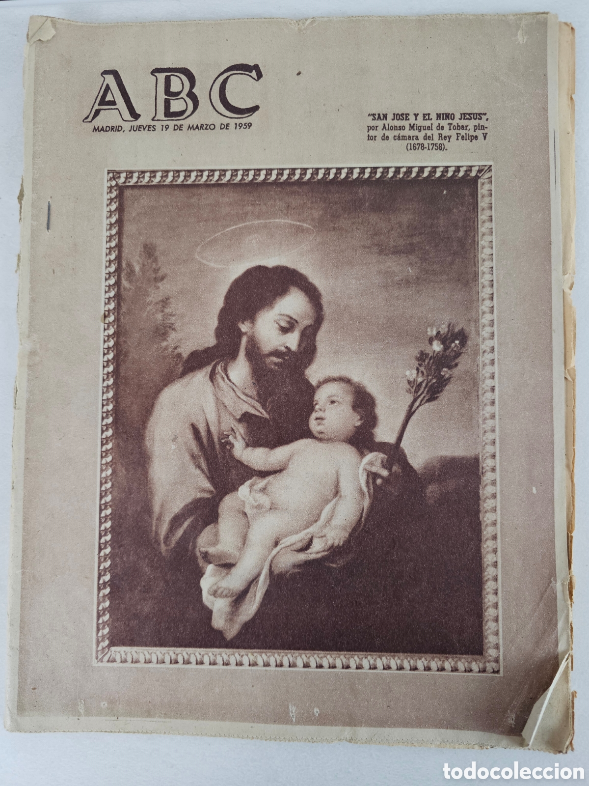 Coleccionismo de Revistas y Peri&oacute;dicos: PERI&Oacute;DICO ABC 19 MARZO DE 1959 COL&Ograve;NIA SAN VICENTE