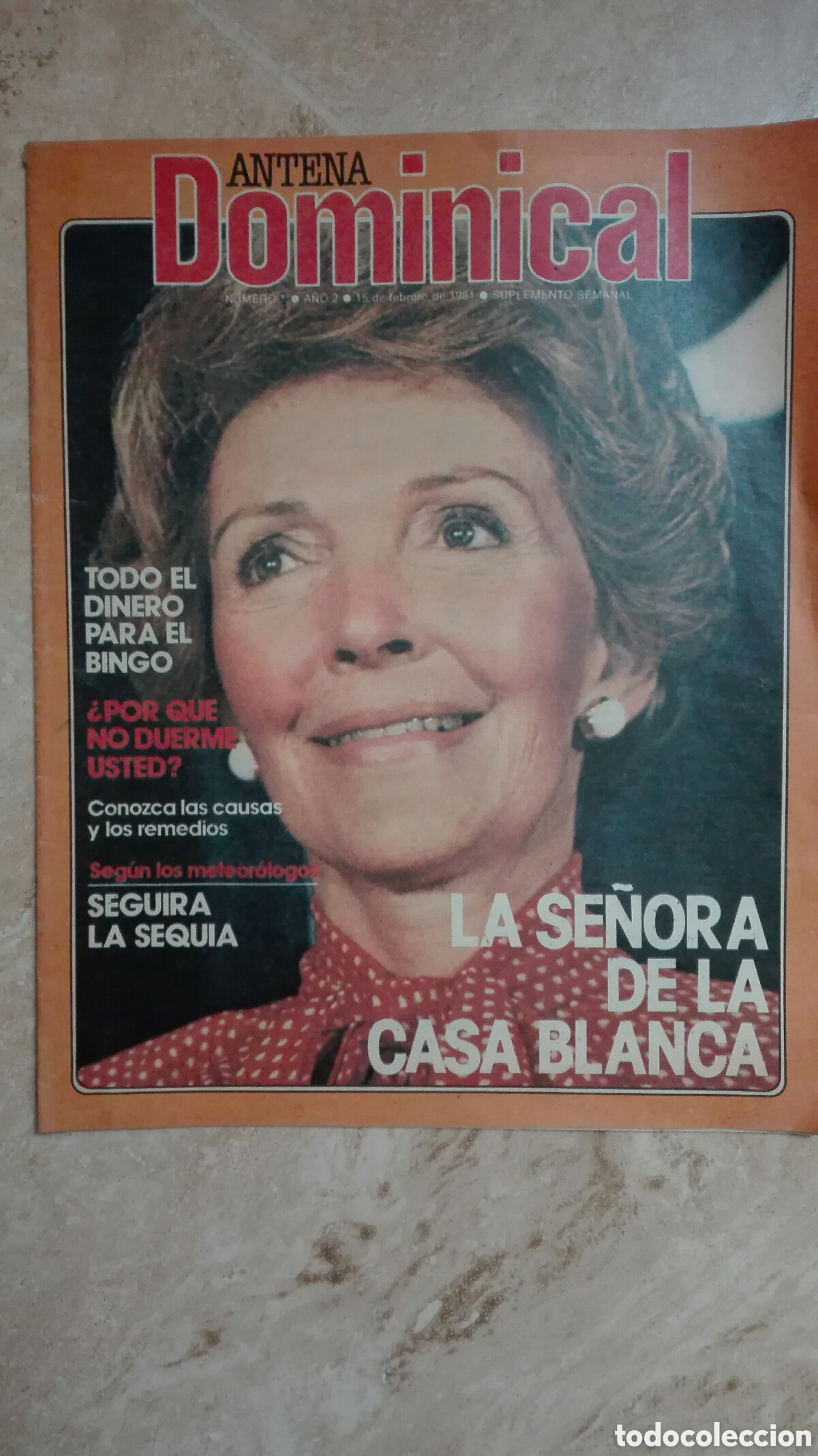 Collezionismo di Riviste e Giornali: Antena Dominical n&deg;8 Nancy Reagan el Bingo