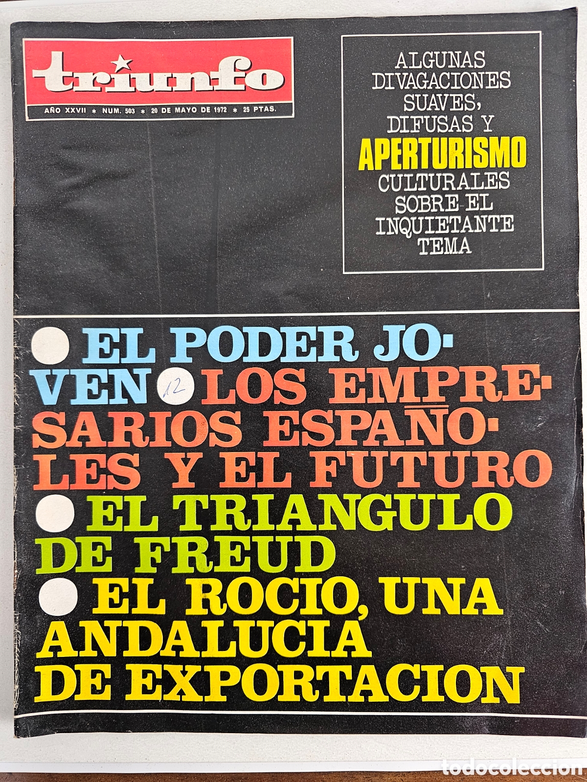 Coleccionismo de Revistas y Peri&oacute;dicos: REVISTA TRIUNFO 503 1972 EL ROC&Iacute;O, SIGMUND FREUD Y MARTHA BERNAYS. QUINO