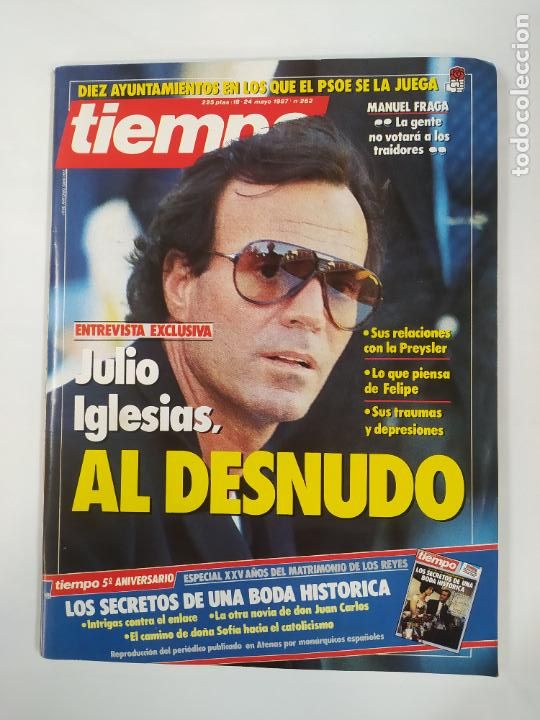 Coleccionismo de Revistas y Peri&oacute;dicos: REVISTA TIEMPO N&ordm; 262. 24 MAYO 1987. JULIO IGLESIAS AL DESNUDO. TDKC50