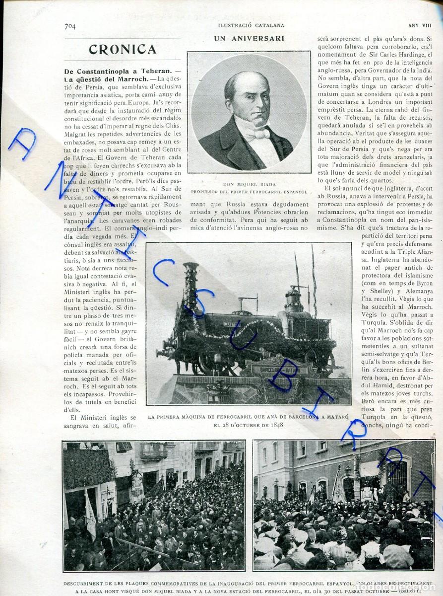 Coleccionismo de revistas y peri&oacute;dicos: REVISTA A&Ntilde;O 1910 PRIMER FERROCARRIL MATARO BARCELONA 1848 BANYOLES BA&Ntilde;OLAS FESTA DEL PEIX
