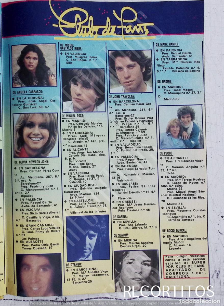 Coleccionismo de revistas y peri&oacute;dicos: olivia newton john pecos john travolta angela carrasco miguel bose mark hamill dyango
