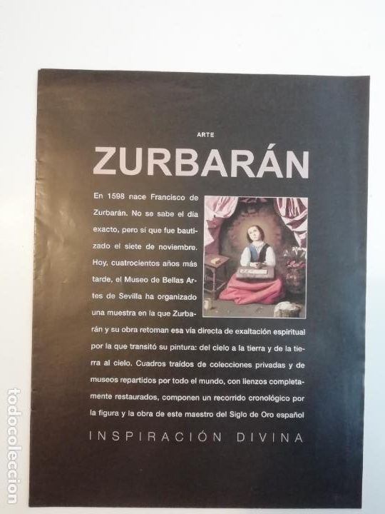 Coleccionismo de Revistas y Peri&oacute;dicos: Recorte Zurbar&aacute;n Inspiraci&oacute;n divina Laura Revuelta Pintura Arte Barroco
