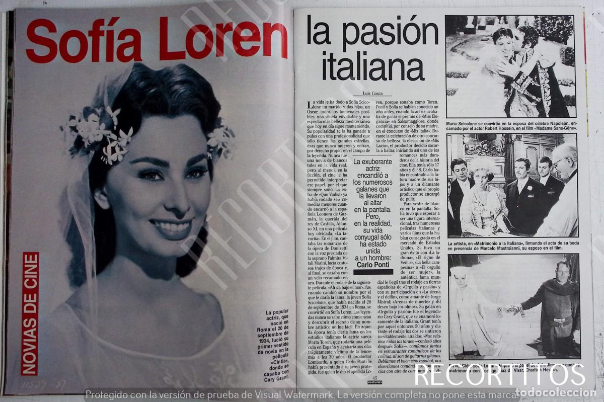 Colecionismo de Revistas e Jornais: novias de cine sophia loren sofia