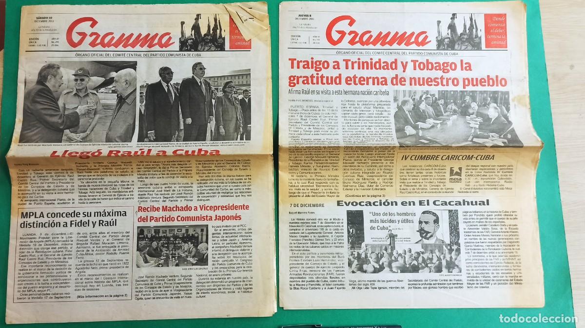 Collezionismo di Riviste e Giornali: 2 Antiguos periodicos Gramma. Cuba. Comunista. Diciembre 2011. La Habana.