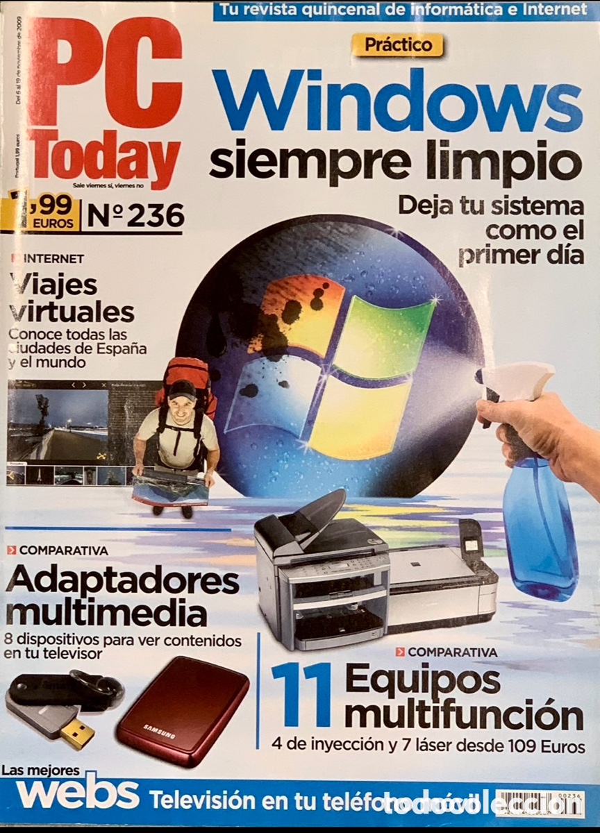 Coleccionismo de revistas y peri&oacute;dicos: Revista PC Today. N&ordm; 236. 2009. Windows siempre limpio.