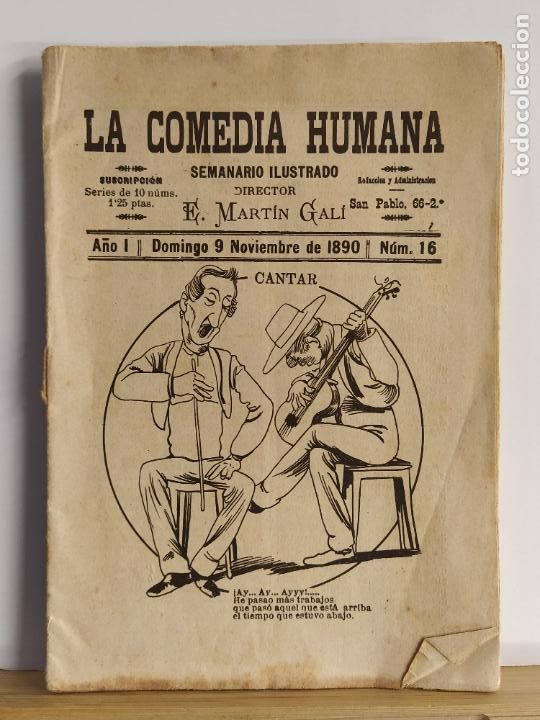 Coleccionismo de revistas y peri&oacute;dicos: LA COMEDIA HUMANA - NUMERO 16 - NOVIEMBRE 1890 - SEMANARIO ILUSTRADO -VER FOTOS-(K-12.102)