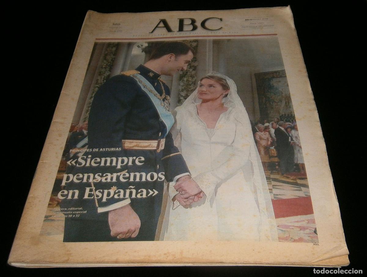 Coleccionismo de Revistas y Peri&oacute;dicos: periodico ABC Mayo 2004 boda de Felipe IV
