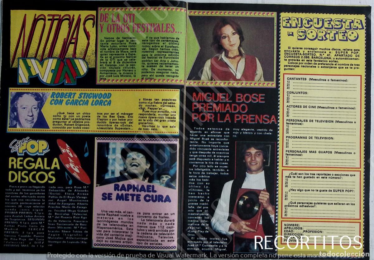 Coleccionismo de Revistas y Peri&oacute;dicos: miguel bose raphael robert stigwood rosa maria lobo