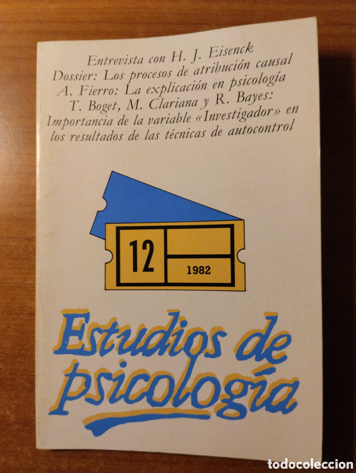 Collectionnisme de Revues et Journaux: Estudios de psicolog&iacute;a, 12, 1982