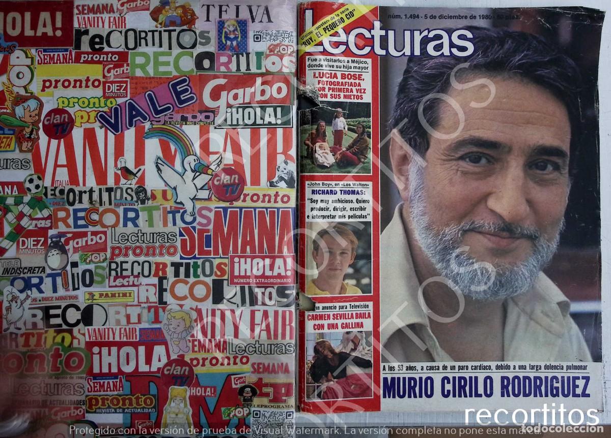 Coleccionismo de Revistas y Peri&oacute;dicos: CIRILO RODRIGUEZ CARMEN SEVILLA RICHARD THOMAS LUCIA BOSE RECORTE PORTADA