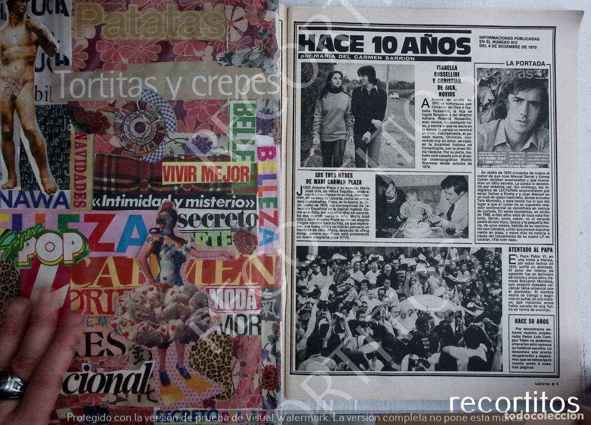 Collezionismo di Riviste e Giornali: SERRAT ATENTAD OAL PAPA MARI CARMEN PLAZA ISABELLA ROSSELLINI