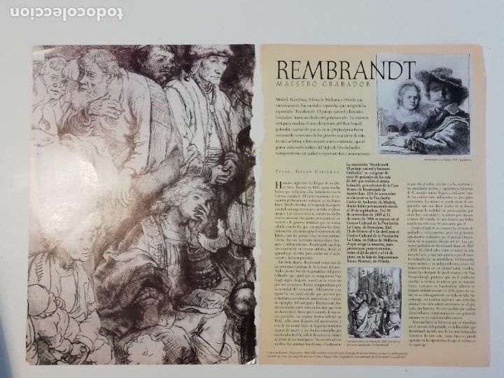 Coleccionismo de Revistas y Peri&oacute;dicos: Recorte Reportaje Rembrandt maestro grabador Artes gr&aacute;ficas Barroco Grabado