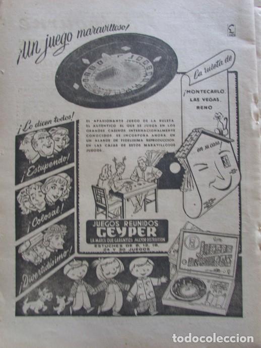 Coleccionismo de Revistas y Peri&oacute;dicos: RECORTE REVISTA 7 FECHAS NAVIDAD 1956 HOJA PUBLICIDAD JUEGOS REUNIDOS GEYPER