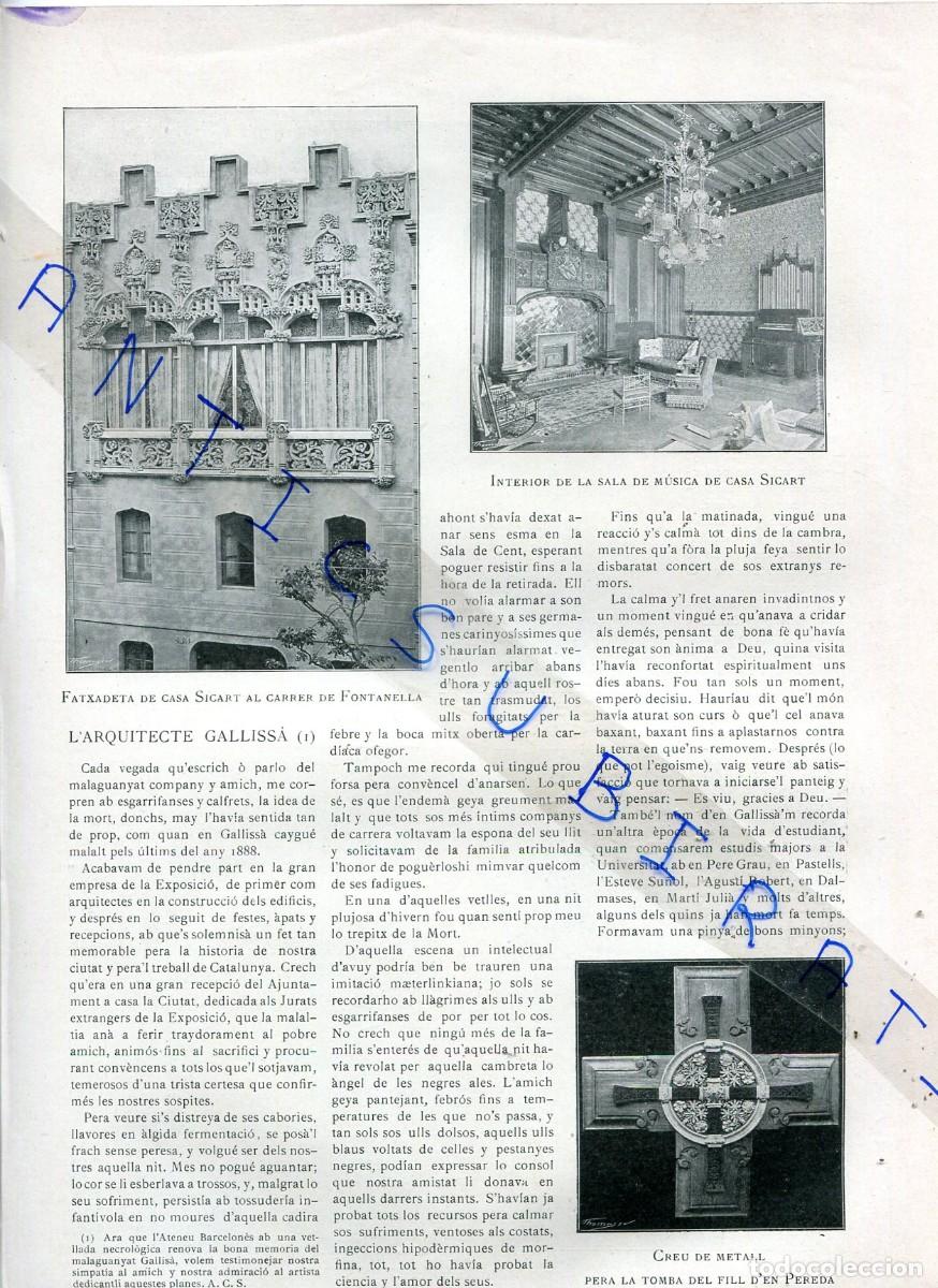 Collezionismo di Riviste e Giornali: REVISTA A&Ntilde;O 1904 ARQUITECTURA MODERNISTA ANTONI GALLISSA CASA SICART SANTA MARIA DE CERVELLO PAPIOL