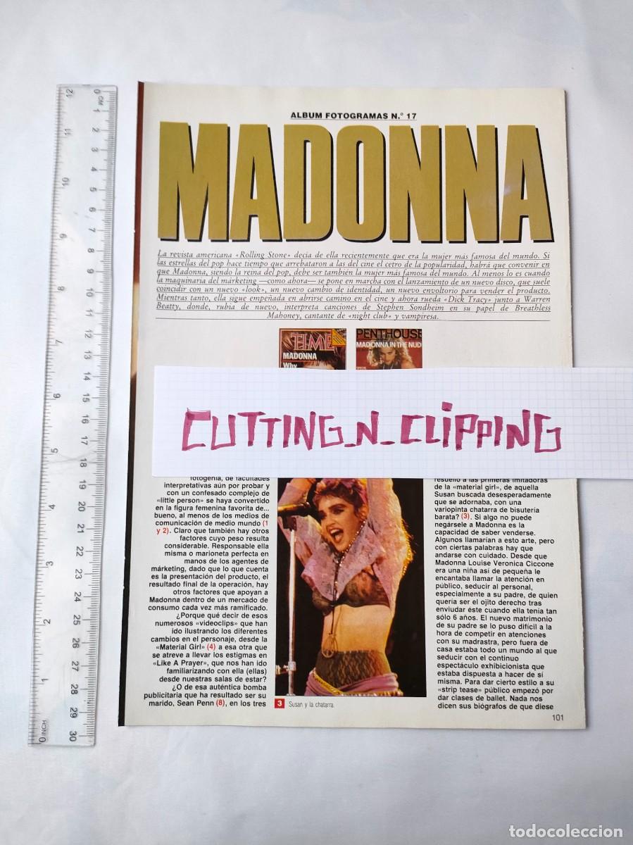 Coleccionismo de Revistas y Peri&oacute;dicos: Clipping [MADONNA](1988) Album fotogramas n&ordm; 17