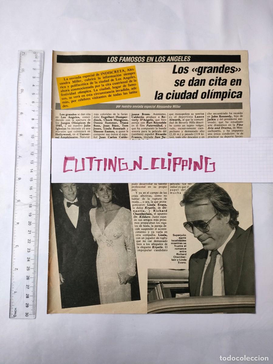 Coleccionismo de Revistas y Peri&oacute;dicos: Clipping [LINDA EVANS, JULIO IGLESIAS](1984) Los grandes se dan cita