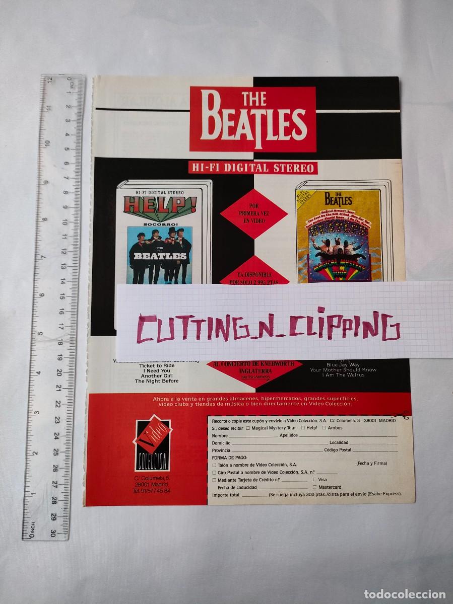 Coleccionismo de Revistas y Peri&oacute;dicos: Clipping [LOS BEATLES](1989) publicidad de video