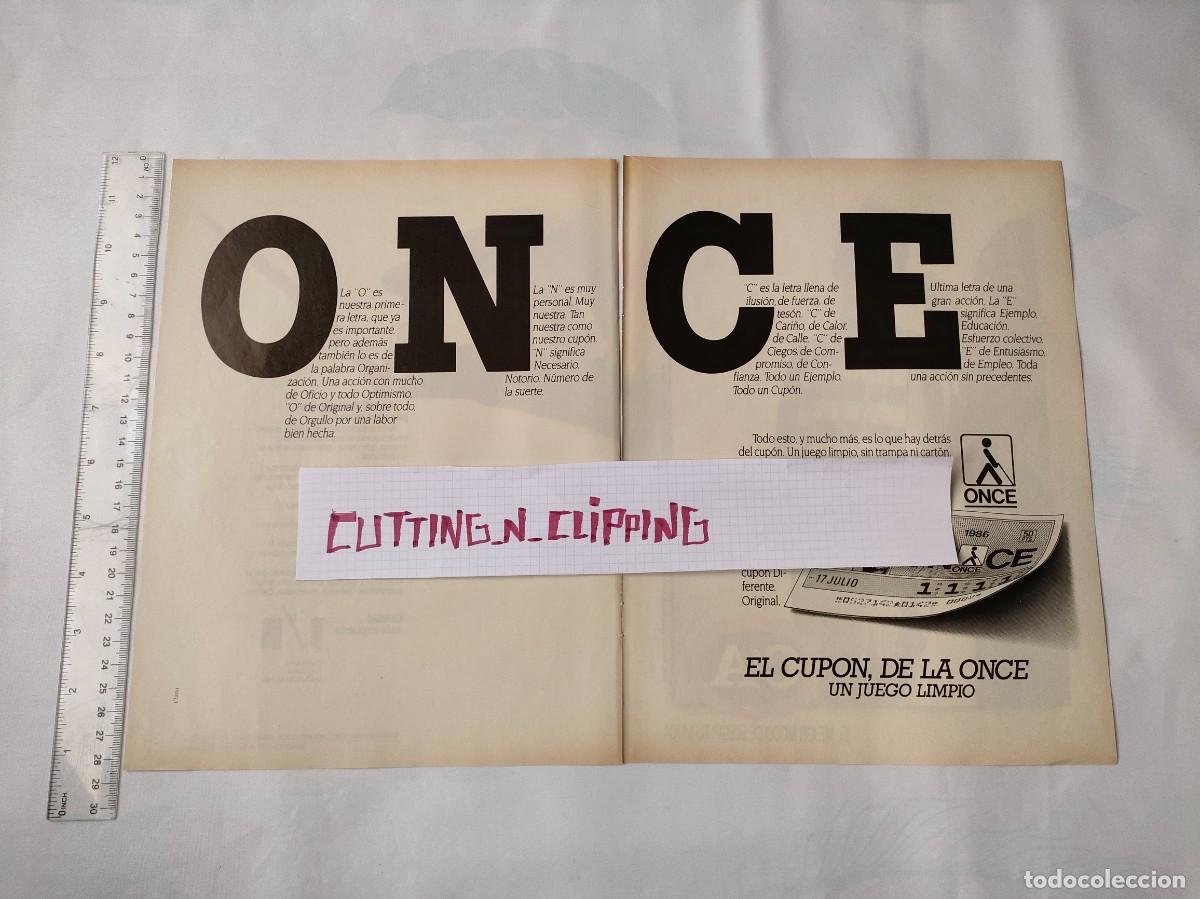 Coleccionismo de Revistas y Peri&oacute;dicos: Clipping [PUBLICIDAD](198?) ONCE