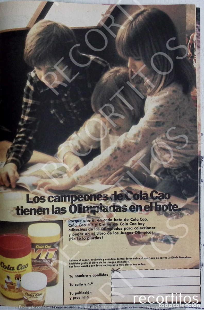 Coleccionismo de Revistas y Peri&oacute;dicos: cola cao anuncio publicidad colacao vit olimpiadas