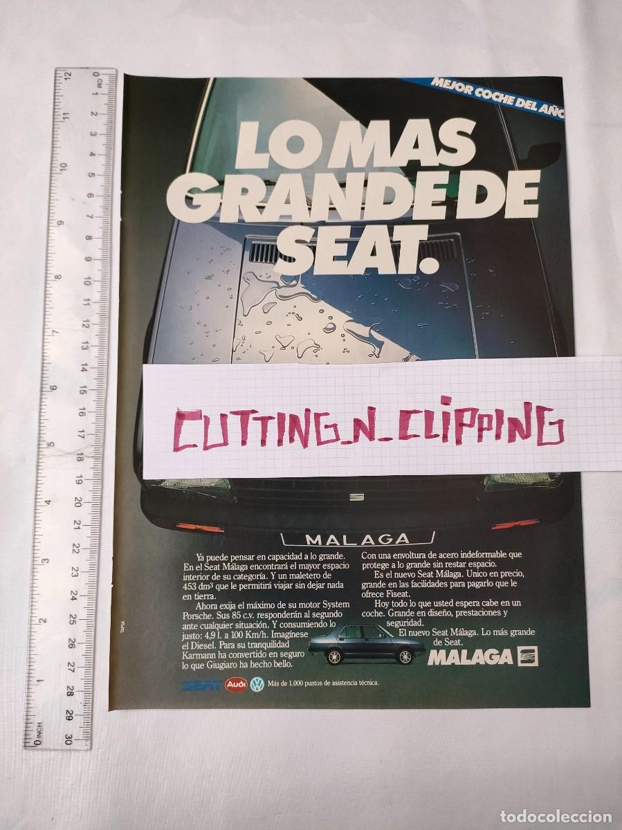 Coleccionismo de revistas y peri&oacute;dicos: Clipping [PUBLICIDAD](198?) Seat Malaga