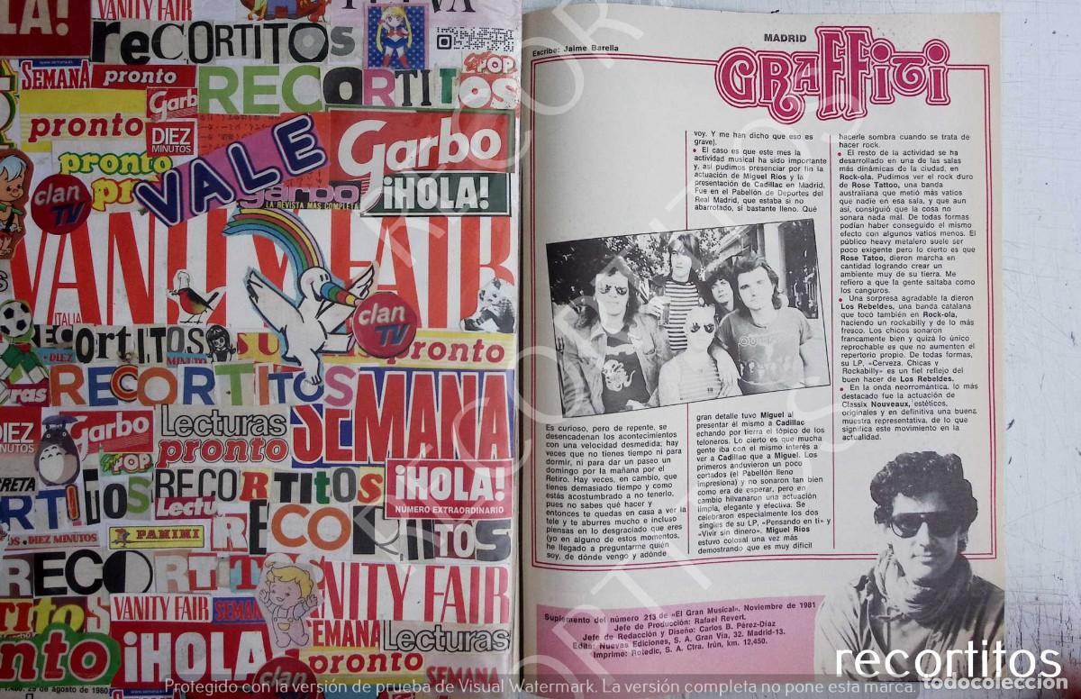 Coleccionismo de Revistas y Peri&oacute;dicos: MIGUEL RIOS CADILLAC LOS REBELDES