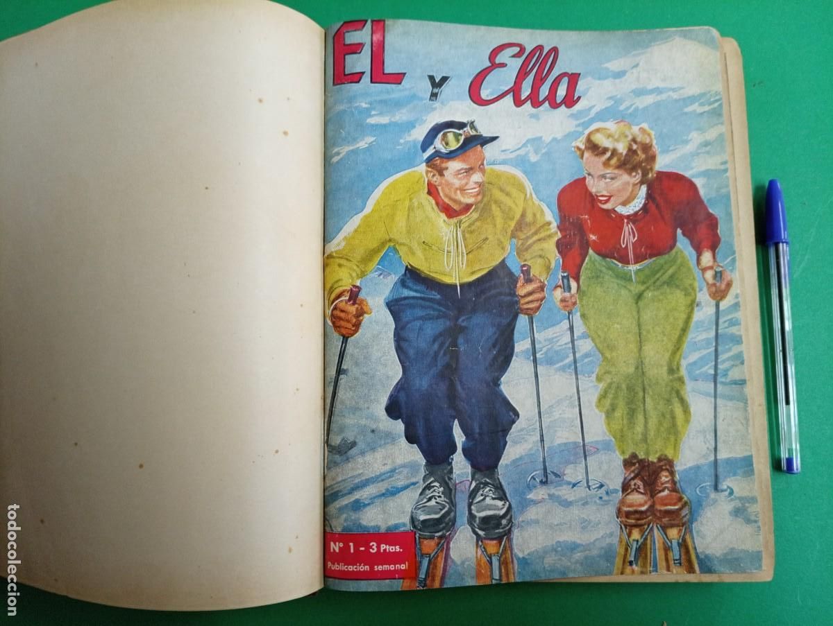 Colecionismo de Revistas e Jornais: Antiguo libro-tomo Revista EL Y ELLA. A&ntilde;os 50. Contiene 18 revistas: 1 al 18. Madrid.