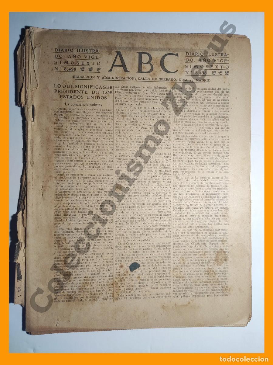 Coleccionismo de Revistas y Peri&oacute;dicos: ABC 24 Marzo 1930 n&ordm; 8498 - Nuevo puente Alcoy; Censo agricola mundial; Reyes de Belgica en Egipto