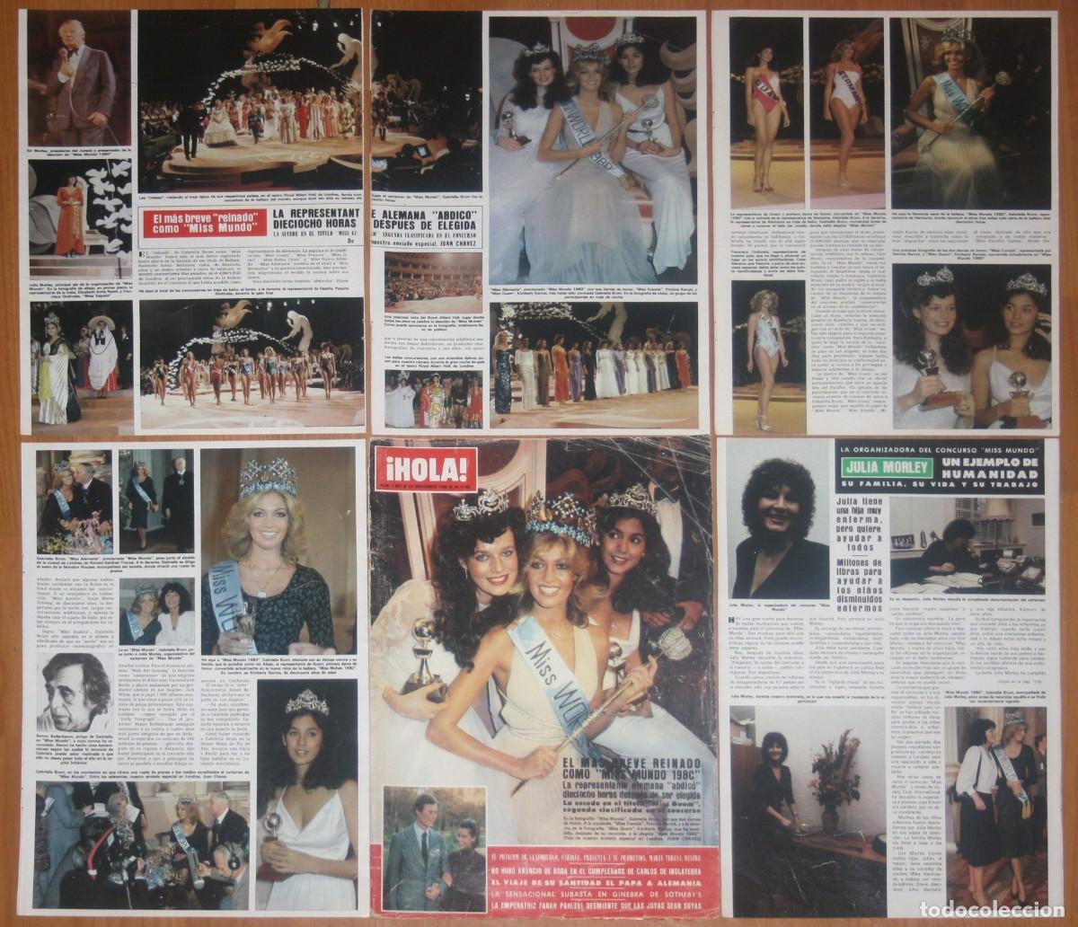 Coleccionismo de Revistas y Peri&oacute;dicos: MISS WORLD 1980 CONTEST Gabriella Brum Hola magazine cover & 6 pages clippings mundo