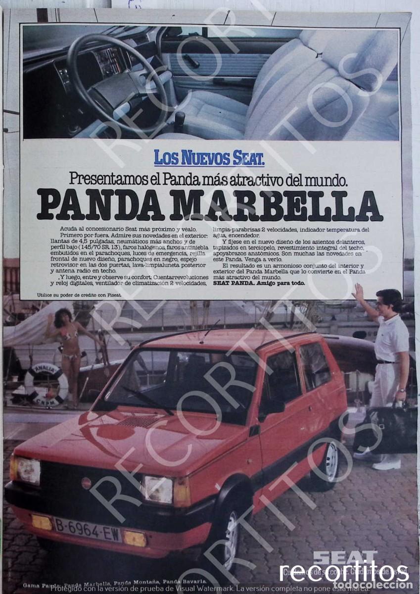 Coleccionismo de revistas y peri&oacute;dicos: SEAT PANDA MARBELLA ANUNCIO PUBLICIDAD