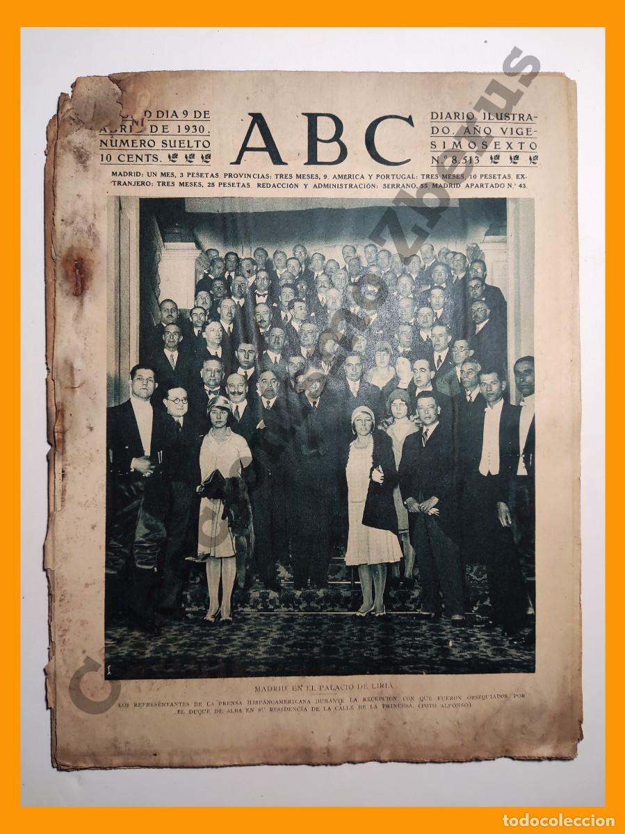 Coleccionismo de Revistas y Peri&oacute;dicos: ABC 9 Abril 1930 - Inauguraci&oacute;n Linea Aerea Madrid Biarritz; Vuelo del Graf Zeppelin