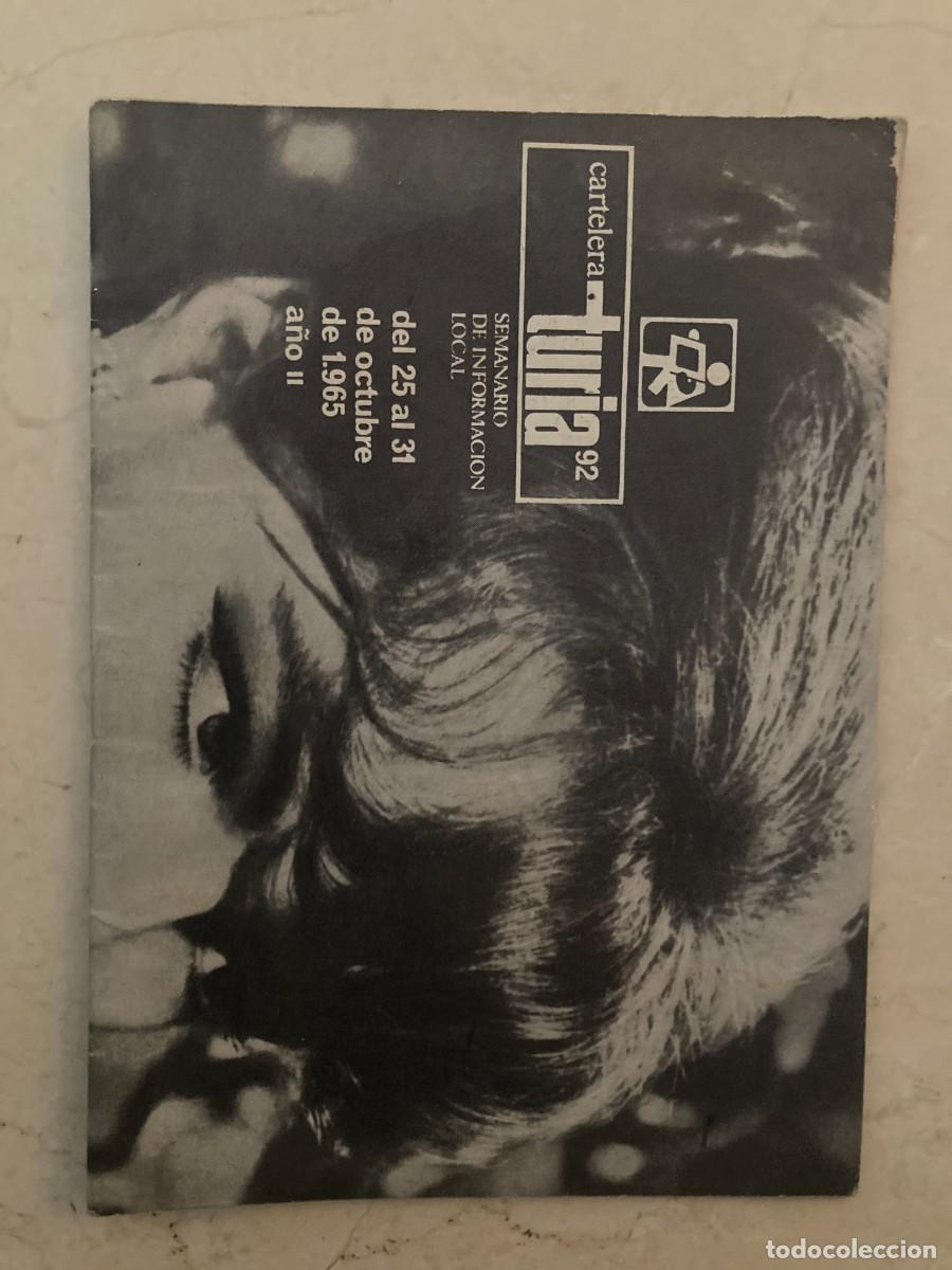 Coleccionismo de Revistas y Peri&oacute;dicos: CARTELERA TURIA N&ordm; 92 / A&Ntilde;O 1965 / VALENCIA / Portada: Romy Schneider