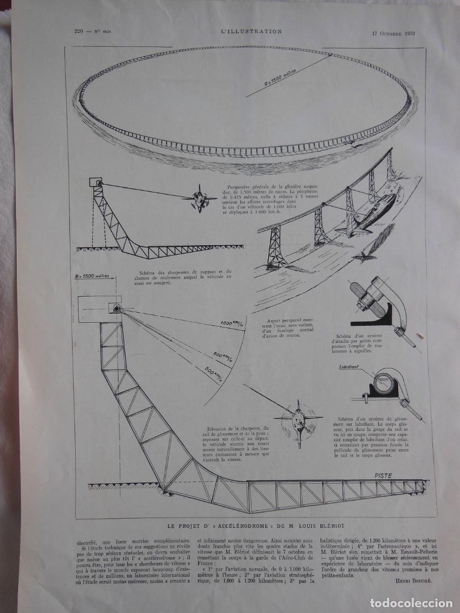 Collezionismo di Riviste e Giornali: Le projet d&acute;acc&eacute;l&eacute;rodrome de M Louis Bl&eacute;riot, por Henri Bouch&eacute;. 1931. L&acute;Illustration.