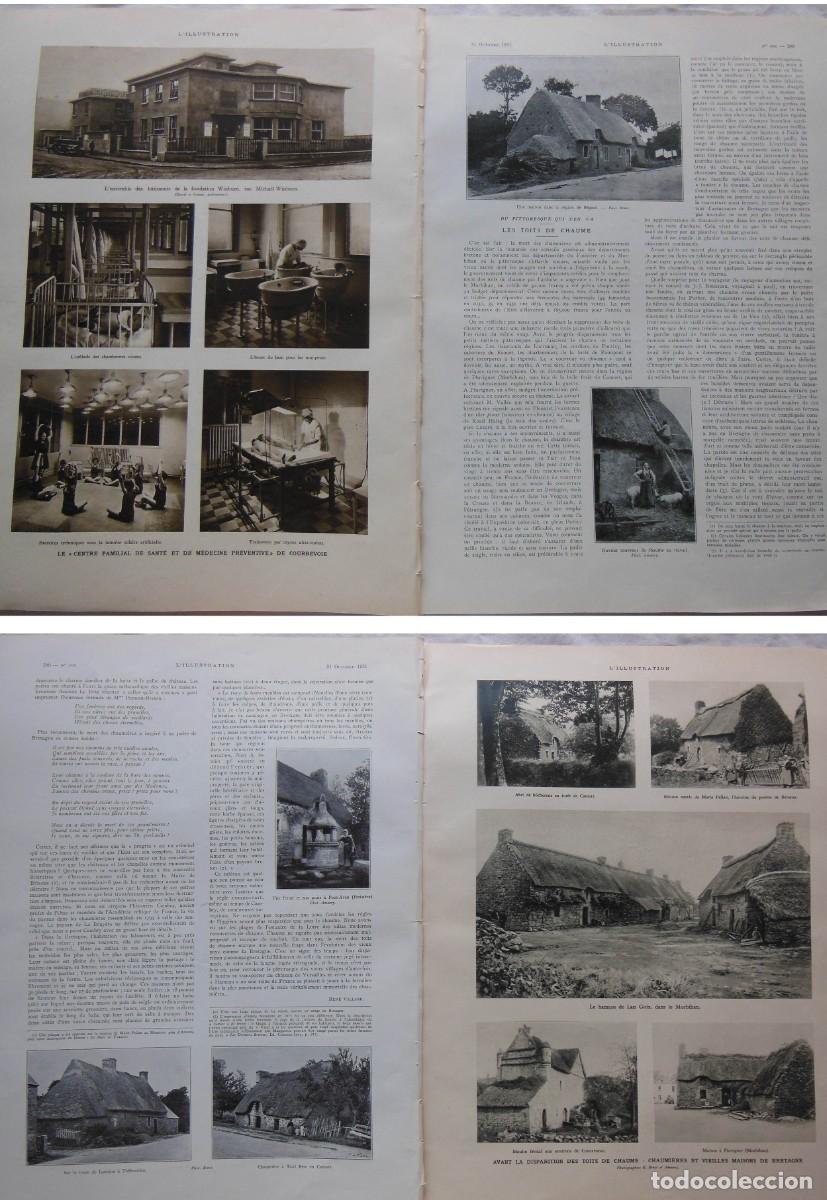 Collezionismo di Riviste e Giornali: Du pittoresque qui sen va, les toits de chaume por Ren&eacute; Villard. 1931. L&acute;Illustration.