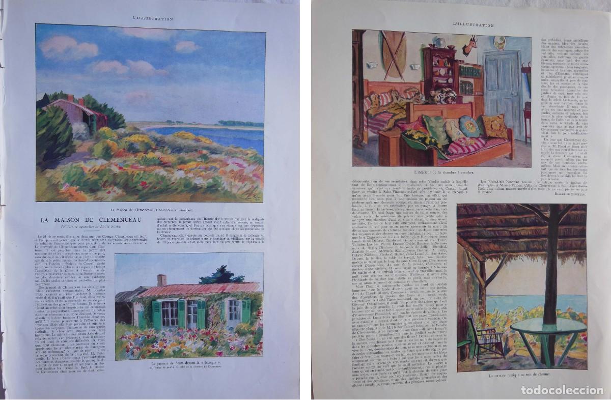 Collezionismo di Riviste e Giornali: La maison de Clemenceau por Robert de Beauplan, pinturas y acuarelas de Louis Suire. 1931. L&acute;Illustr