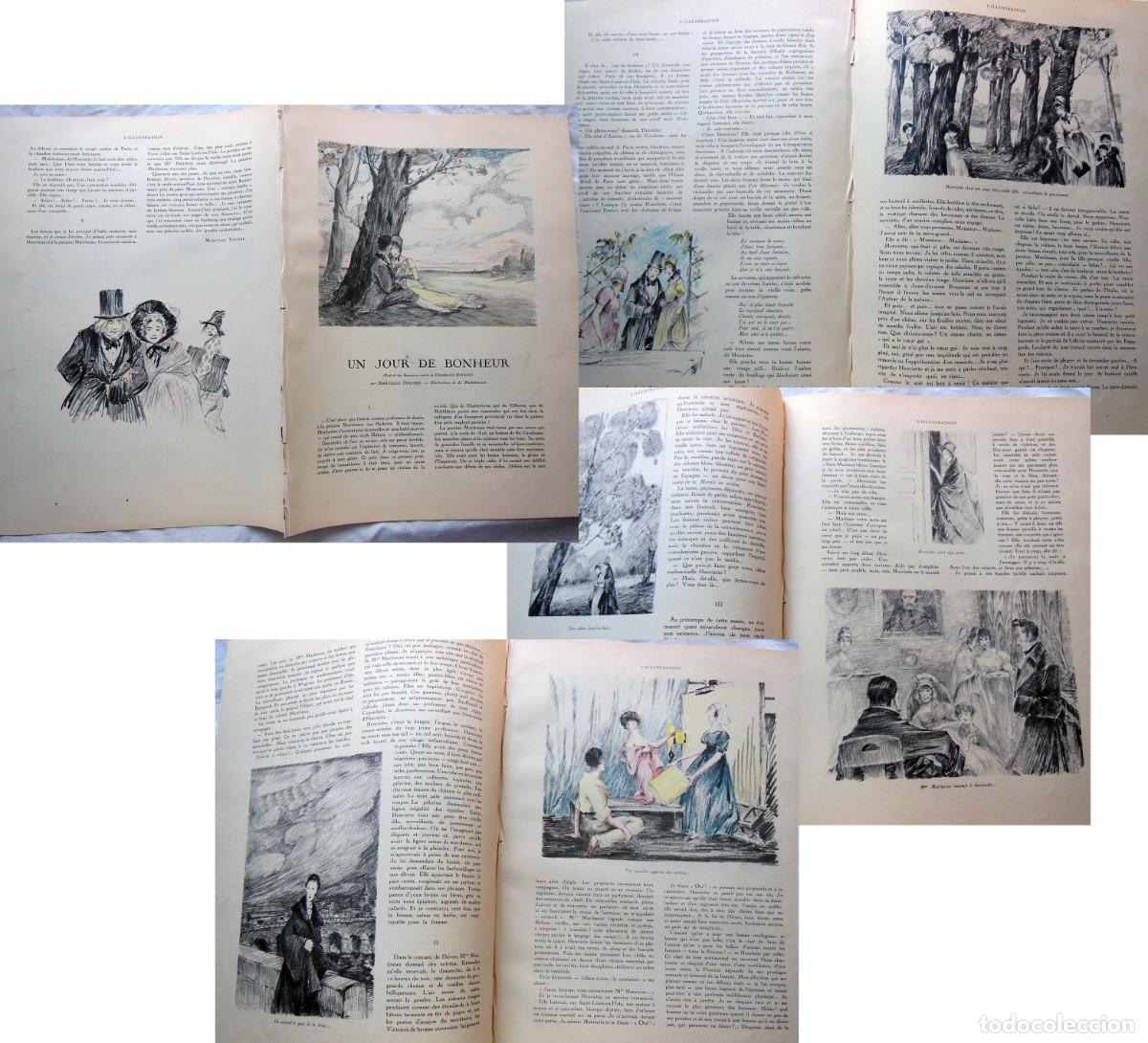 Collezionismo di Riviste e Giornali: Un jour de bonheur por Marcelle Tinayre, ilustraciones de L Madrassi. 1931. L&acute;Illustration.