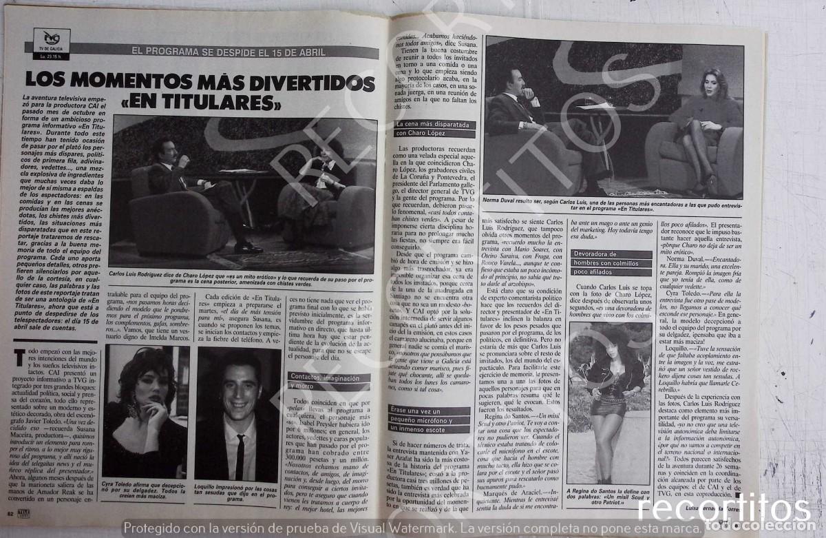 Coleccionismo de Revistas y Peri&oacute;dicos: CYRA TOLEDO LOQUILLO REGINA DOSANTOS NORMA DUVAL