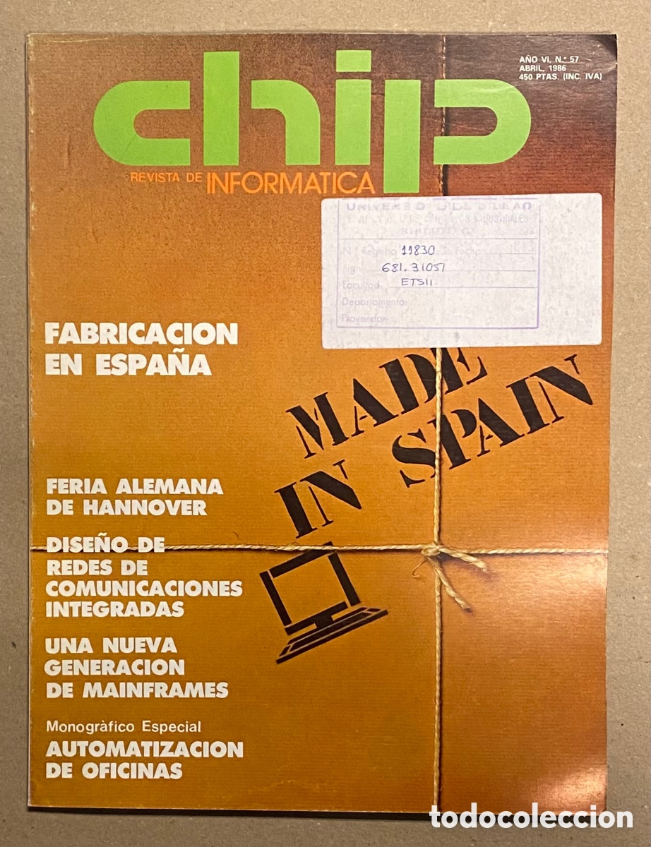 Collezionismo di Riviste e Giornali: CHIP REVISTA DE INFORM&Aacute;TICA N&deg; 57 (1986). VER SUMARIO EN FOTOGRAF&Iacute;AS.