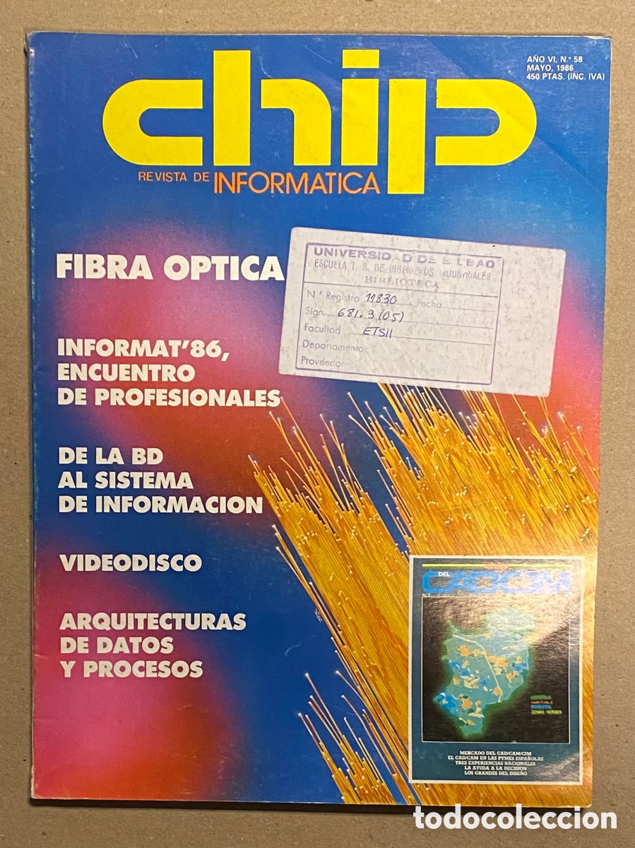 Collectionnisme de Revues et Journaux: CHIP REVISTA DE INFORM&Aacute;TICA N&deg; 58 (1986). VER SUMARIO EN FOTOGRAF&Iacute;AS.