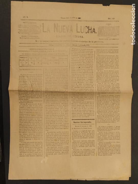 Coleccionismo de Revistas y Peri&oacute;dicos: LA NUEVA LUCHA - GIRONA - A&Ntilde;O 1888 NUM 550 - ECO DEL PARTIDO LIBERAL DINASTICO -VER FOTOS-(V-24.916)
