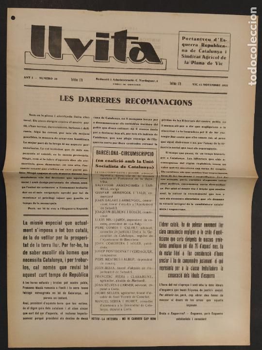 Collection Magazines and Newspapers: VIC - LLUITA - NUMERO 20 - 12 NOVEMBRE 1932 - PORTANTVEU ESQUERRA REPUBLICANA -VER FOTOS-(V-24.949)