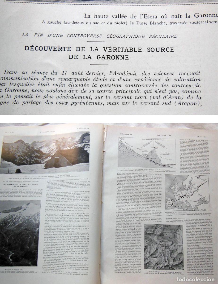 Collezionismo di Riviste e Giornali: D&eacute;couverte de la v&eacute;ritable source de la garonne por Alb&eacute;ric Cahuet .1931. L&acute;Illustration.