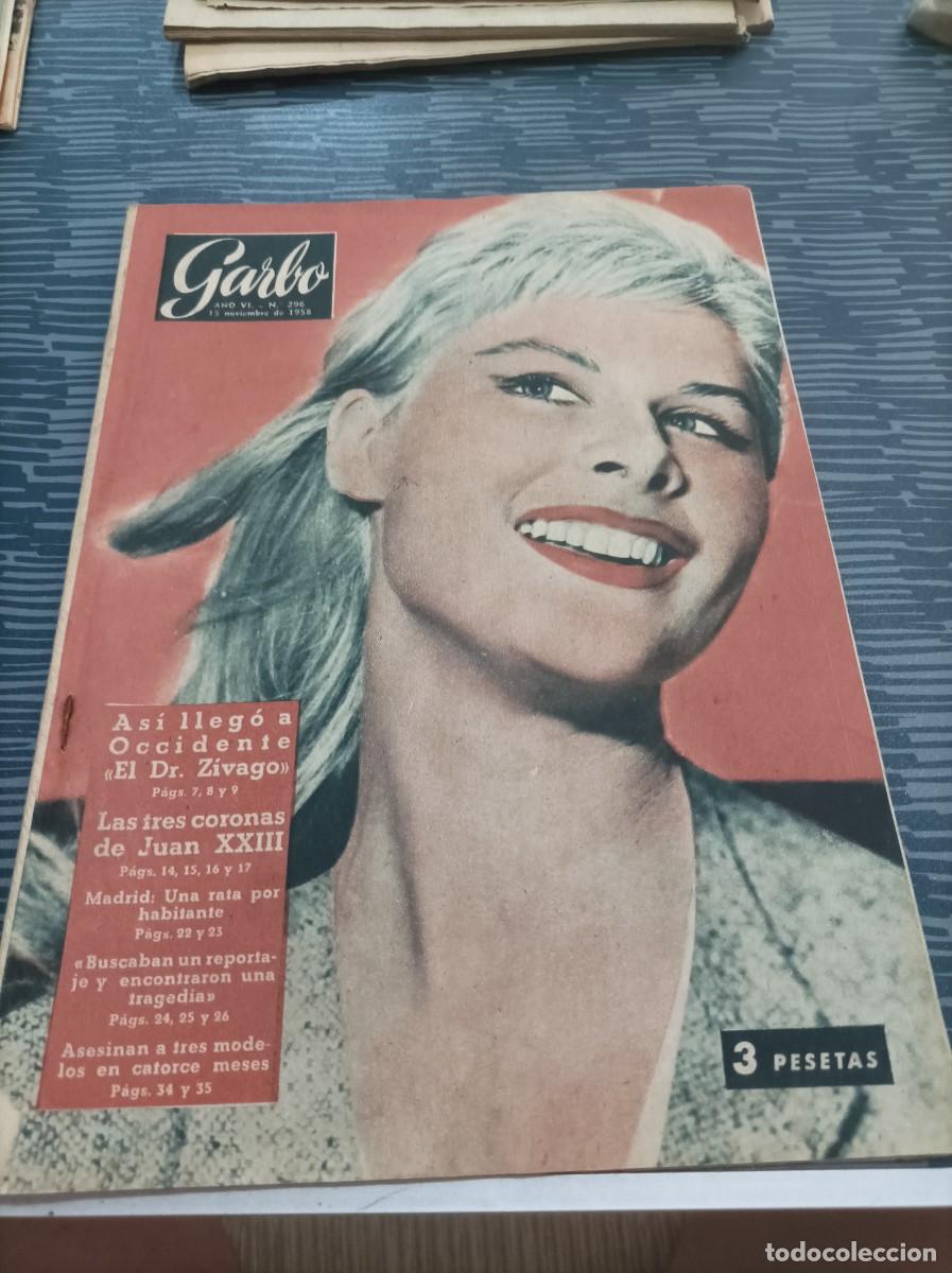 Collezionismo di Riviste e Giornali: REVISTA GARBO,NUM.296, NOVIEMBRE, 1958. LEER.